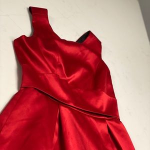 Red silk dress